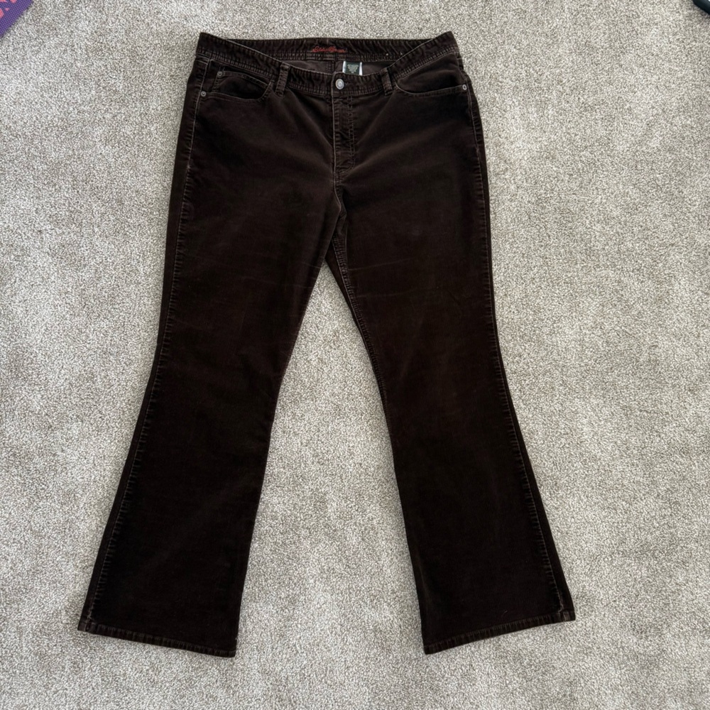 Eddie Bauer Specialty Dyed Brown Corduroy Pants | Size 16